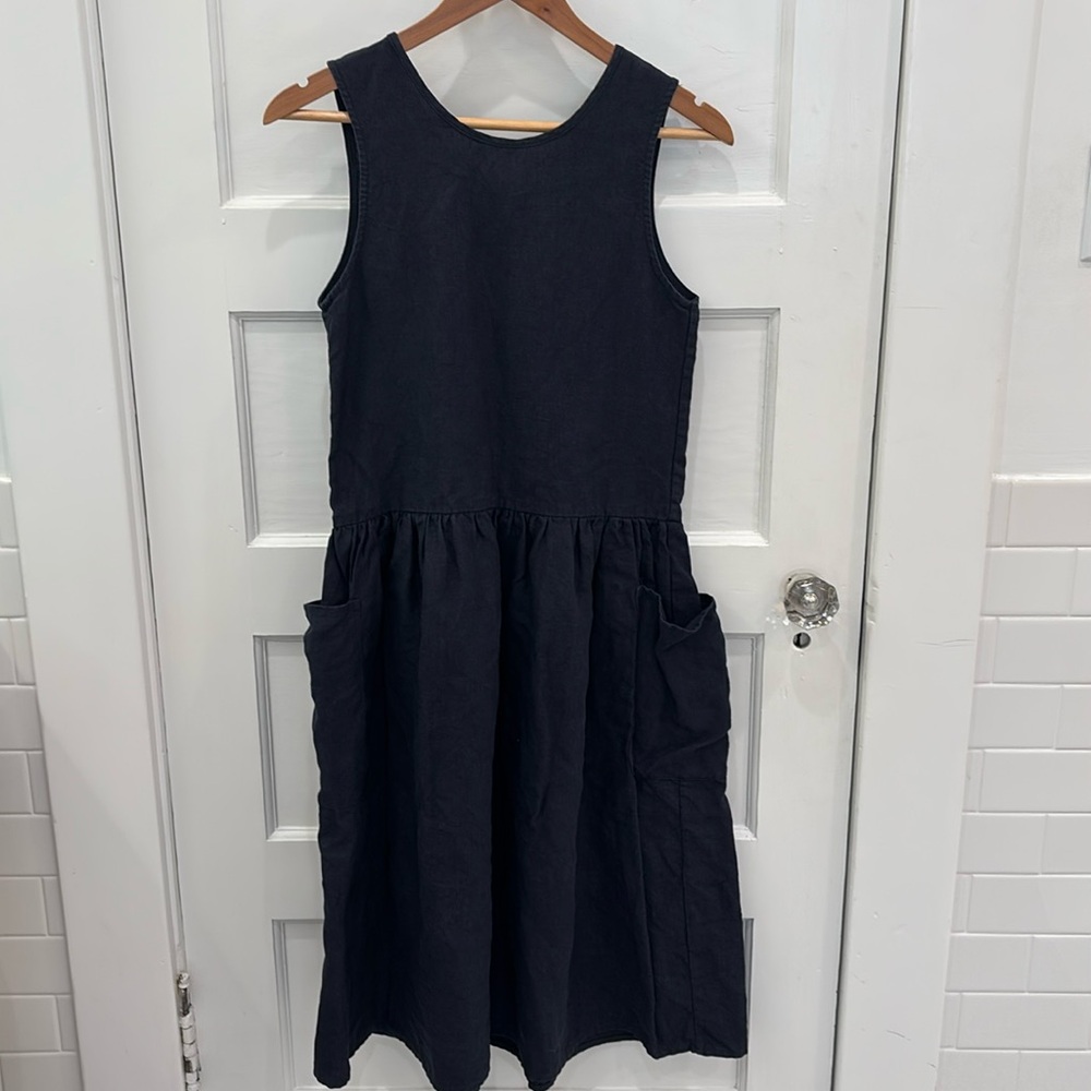Women's Jesse Kamm Linen Dress in Navy, Size M